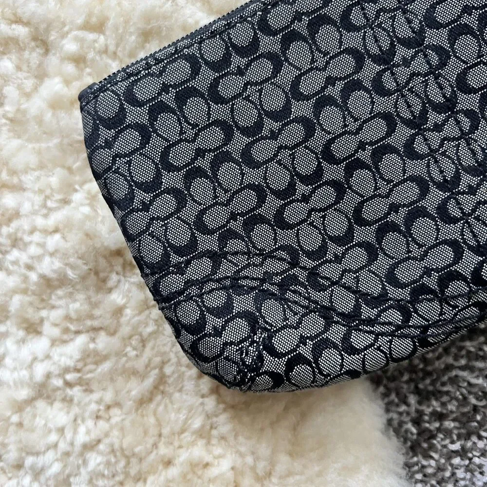 Y2K Coach Soho Mini Signature Wristlet in Black and Gray